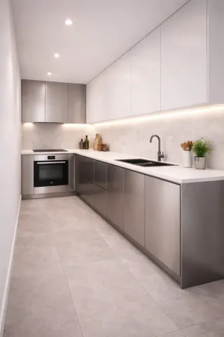 Cocina a medidaTablero aglomerado acrílico mármol