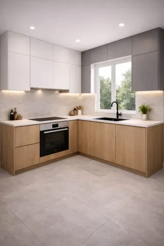 Cocina a medidaTablero aglomerado acrílico mármol