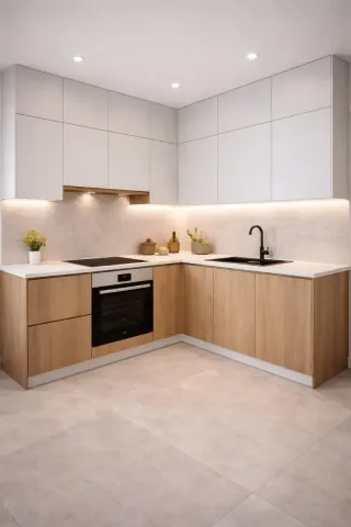Cocina a medidaTablero aglomerado acrílico mármol