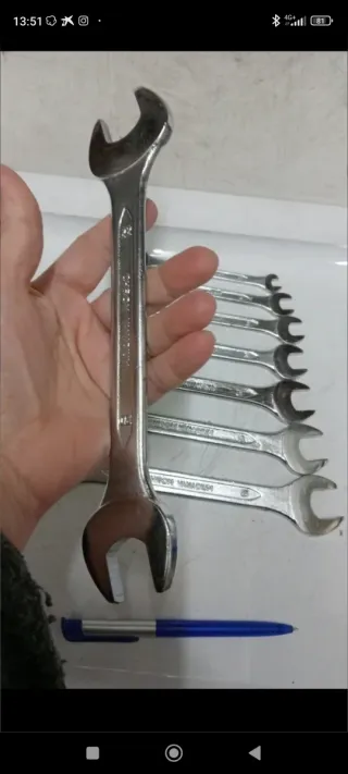 Ocho llaves fijas de cromo vanadio