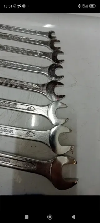 Ocho llaves fijas de cromo vanadio