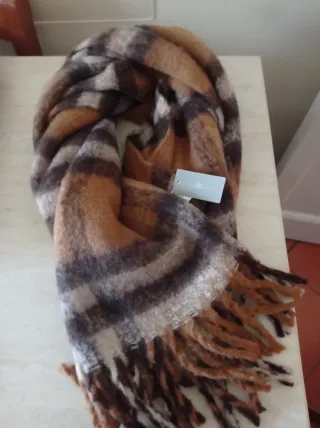 Sciarpa Bijoux Brigitte quadri beige e marrone