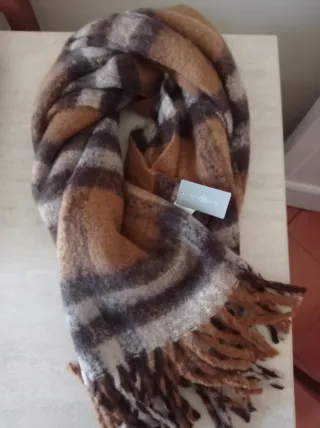 Sciarpa Bijoux Brigitte quadri beige e marrone