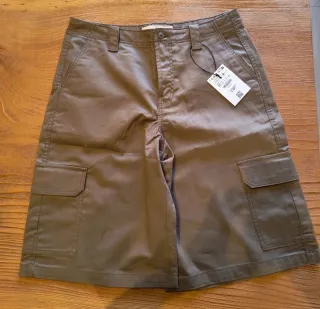 Pantalone corto cargo kaki donna