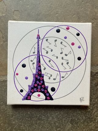 Quadretto Tour Eiffel con note musicali