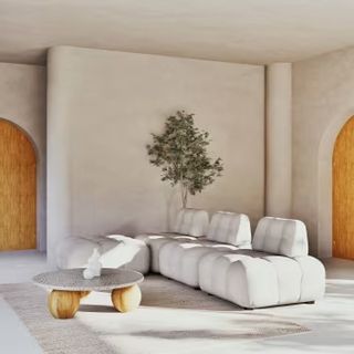 Sofá moderno Maisons du Monde Beige - 1 a 2 plaz