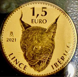 MONEDA 1Oz LINCE IBERICO 2021 ORO PURO 24 Kl 9999
