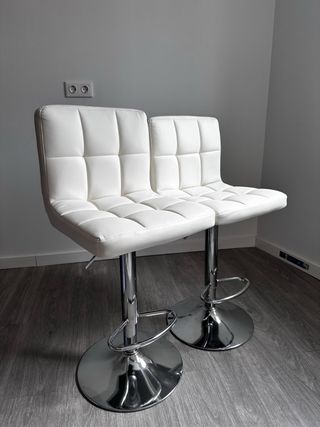 Juego de 2 Sillas Altas Blancas