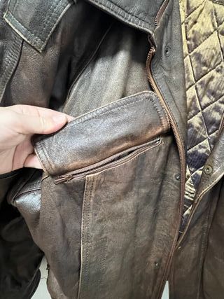 Chaqueta de piel retro auténtica