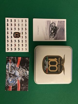 Scatola alluminio Moto Guzzi + 3 cartoncini