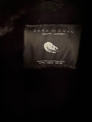 Abrigo acolchado mujer Zara XL