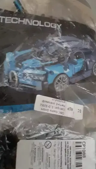 Coche tipo Lego azul