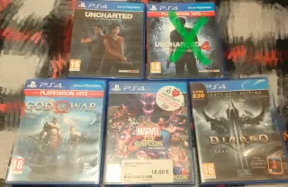 Lote 4 Juegos PS4: Uncharted, God of War, Diablo