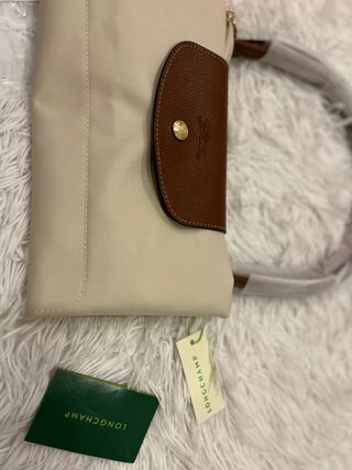 Mala Longchamp L bege e castanho