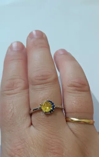 Anillo Plata 925 Sol y Luna Circonitas + Cajita