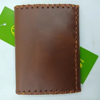 Cartera de piel auténtica hecha a mano, plegable