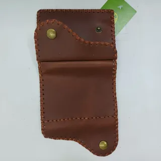 Cartera de piel auténtica hecha a mano, plegable