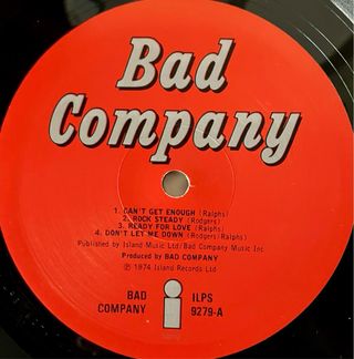 Bad Company LP 1a Stampa UK