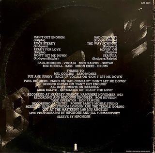 Bad Company LP 1a Stampa UK