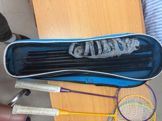 Set raquetas bádminton y red portátil