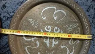 Plato árabe cobre antiguo decorado