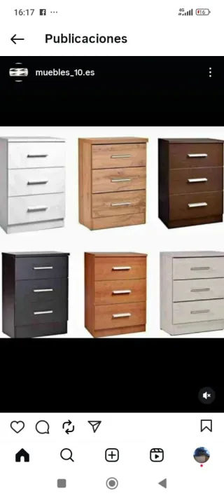 Cómoda de madera color beige/marrón