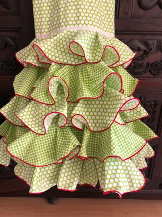 Traje Flamenca niña verde lunares 5-6 años