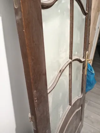 Puerta madera maciza acristalada 82,5