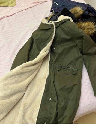 3 abrigos verdes forrados de borreguito