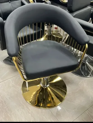 Sillas de Peluquería y diseño Dorado Negro