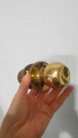 Tirador bronce antiguo manillar años 50