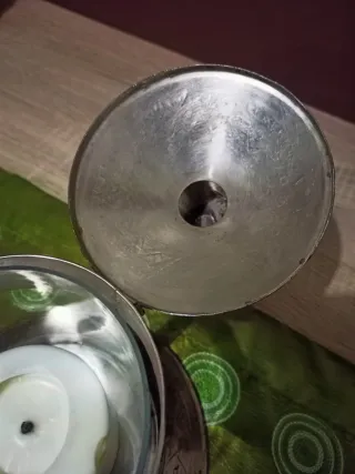 Farol Porta-Velas Árabe de Metal y Cristal