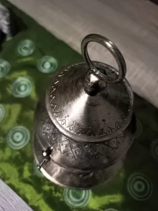 Farol Porta-Velas Árabe de Metal y Cristal