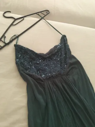 Vestido fiesta lentejuelas verde