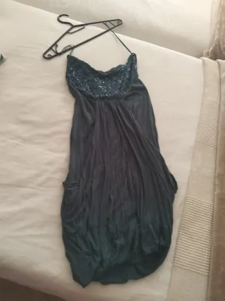 Vestido fiesta lentejuelas verde