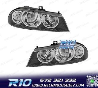 FAROS ALFA ROMEO 156 03-05 LOOK CROMADO NEGRO