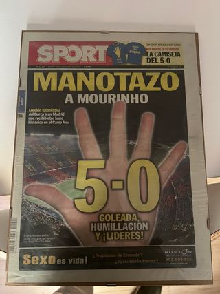 Cuadro Portada SPORT 5-0 Barça-Madrid