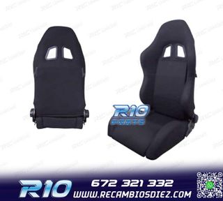 KIT ASIENTO DEPORTIVO SEMI BAQUET MONTECARLO TELA NEGRO