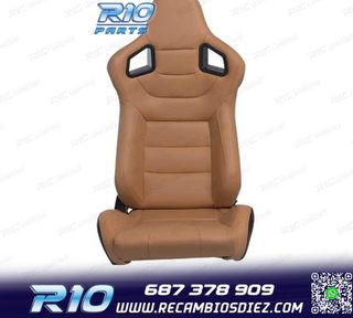 ASIENTO DEPORTIVO SEMI BAQUET ESTILO RS CUERO BEIGE
