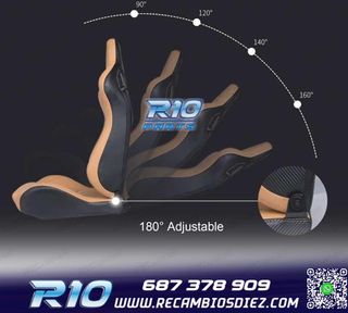 ASIENTO DEPORTIVO SEMI BAQUET ESTILO RS CUERO BEIGE