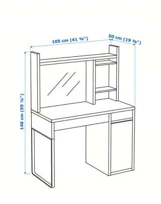 Escritorio Ikea Micke Blanco con Estantería