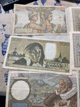 Lote 12 Billetes Franceses Antiguos