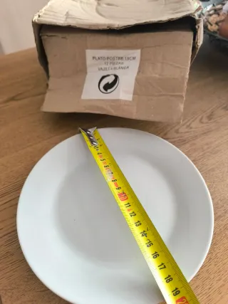 12 Platos de Postre Porcelana Blanca