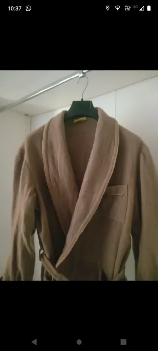 Giacca da camera uomo lana marrone XL