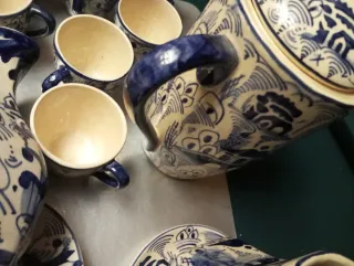 Juego café antiguo Cantón Blue