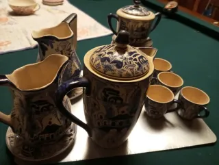 Juego café antiguo Cantón Blue