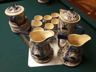 Juego café antiguo Cantón Blue