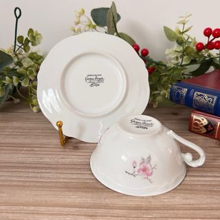 Taza y plato porcelana Limoges Georges Boyer.