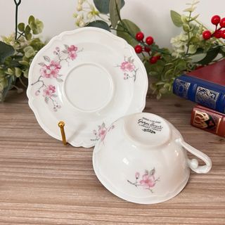 Taza y plato porcelana Limoges Georges Boyer.