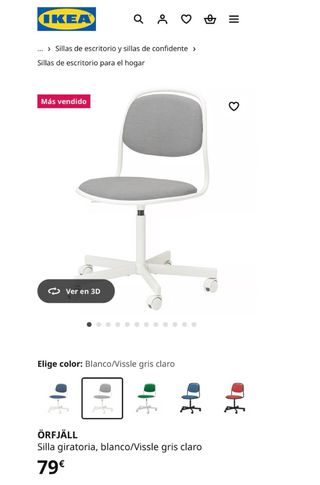 Silla infantil Ikea ORFJALL gris y blanca